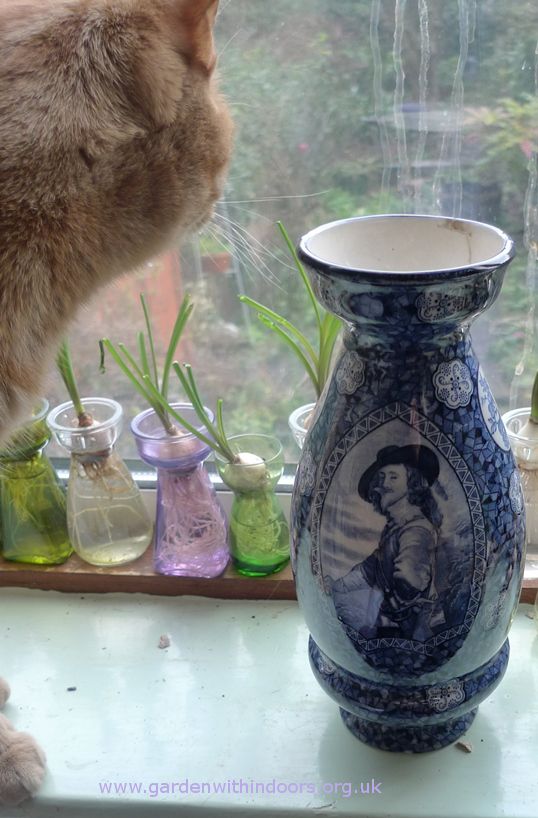 blue and white transfer ware vase Britannia Ware S Hancock & Sons shape no 52 Charles I