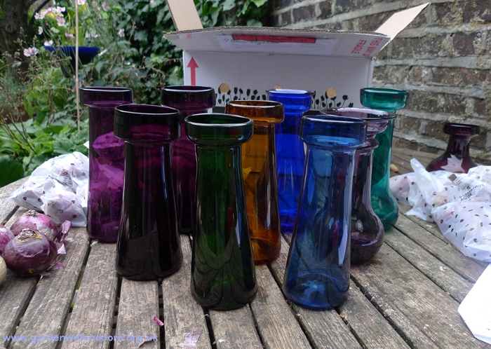 antique glass hyacinth vases