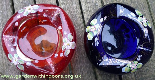 bohemian glass ashtrays