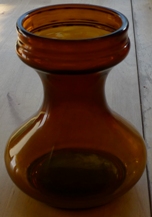 amber squat hyacinth vase