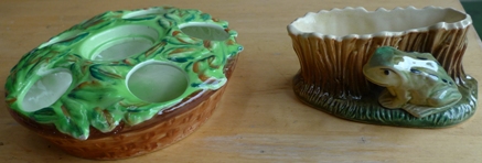 pottery frog pot and mystery pot
