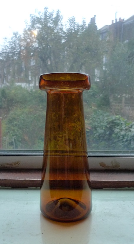 tall amber hyacinth vase
